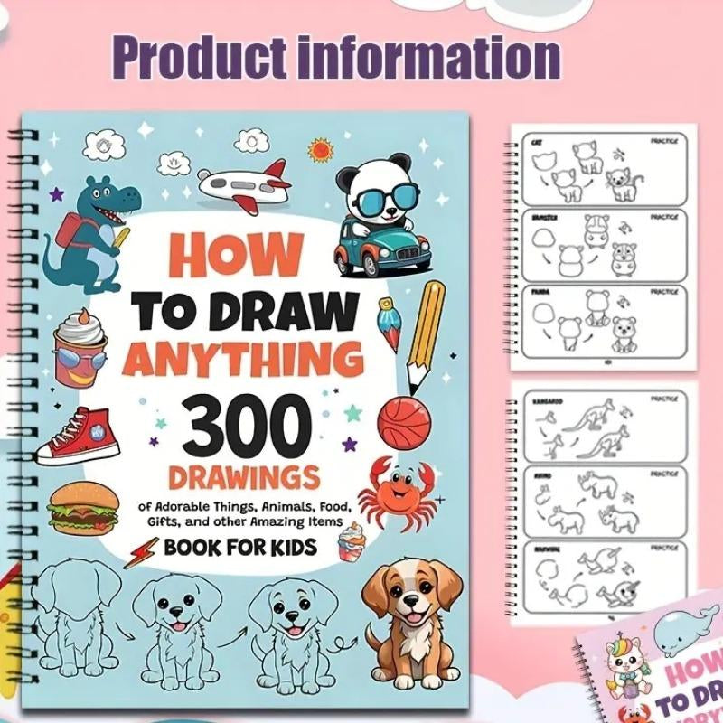 Unleash Your Creativity: 300 Adorable Animal Food & Fun Patterns for Stress Relief and Imagination Boosting - Perfect DIY Drawing Gift for Adults and Students!