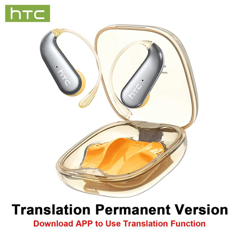 HTC NE38 OWS Wireless Translation Earbuds - Real-Time Translation in 134 Languages, Bluetooth 6.0, IPX5 Waterproof, HIFI Sound, Perfect for Office, Sports, Study & Calls - Built-In Microphone & AI Technology