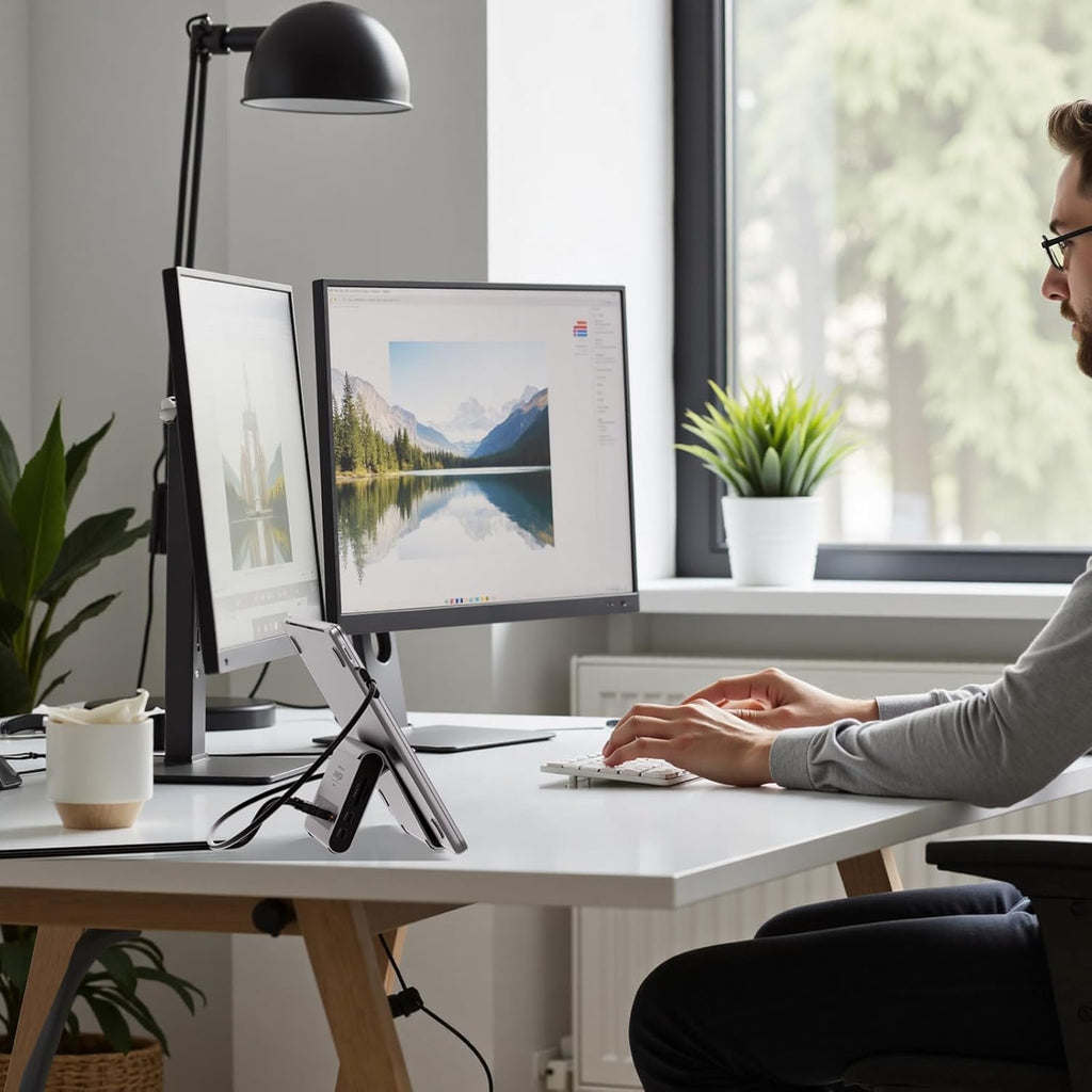Elevate Your Workspace with the PULWTOP 11-in-1 MacBook Docking Station - Dual 4K@60Hz HDMI, Super Speed USB-C, and Gigabit Ethernet for Ultimate Connectivity