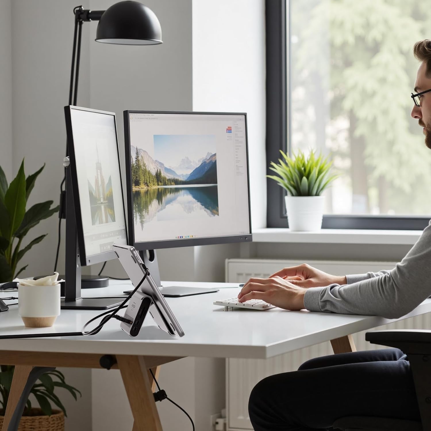Elevate Your Workspace with the PULWTOP 11-in-1 MacBook Docking Station - Dual 4K@60Hz HDMI, Super Speed USB-C, and Gigabit Ethernet for Ultimate Connectivity