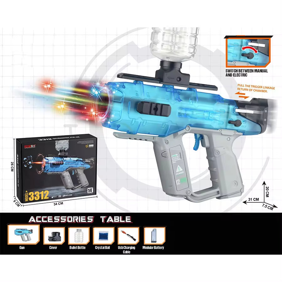 Ultimate GEL Electric Ball Blaster - Rechargeable Automatic Toy for Outdoor Team Games - M249 Model