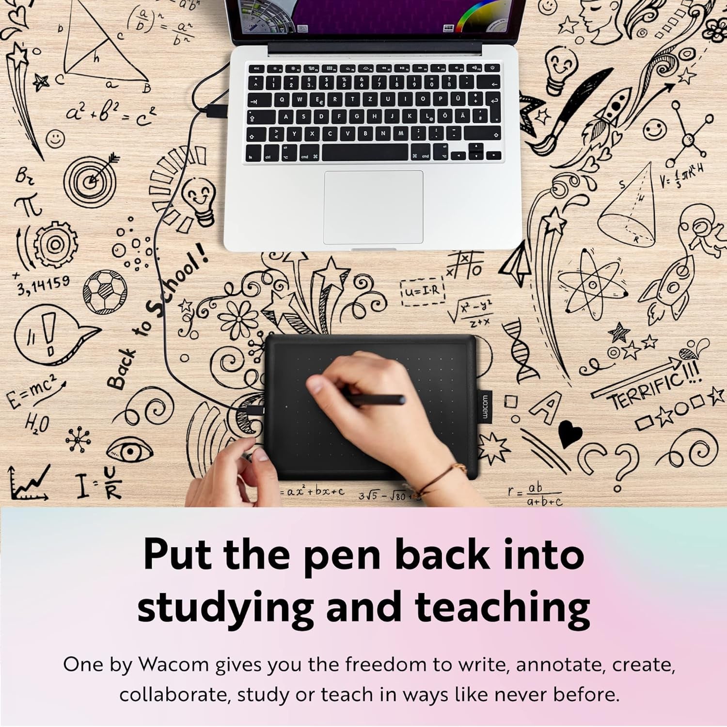 Transform Your Creativity with the One by Wacom Small Graphics Drawing Tablet - Portable 8.3 x 5.7 Inches, Ergonomic 2048 Pressure Sensitive Pen, Compatible with Chromebook, Mac, and Windows
