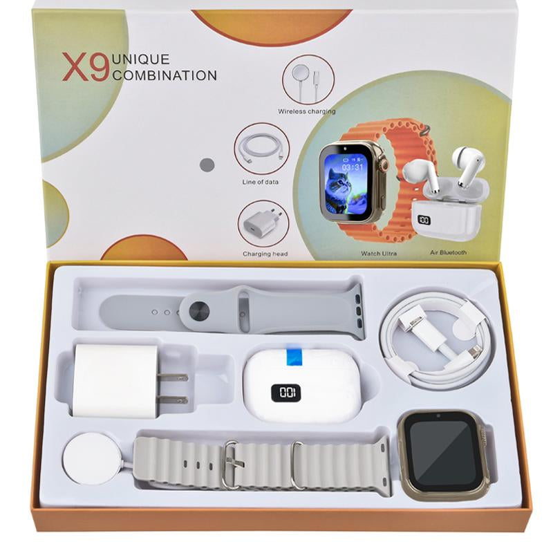 Ultimate 6-in-1 Smartwatch Kit: Bluetooth Headphones, 20W Fast Charger, Type-C Cable & More - Compact & Portable Audio Solution!
