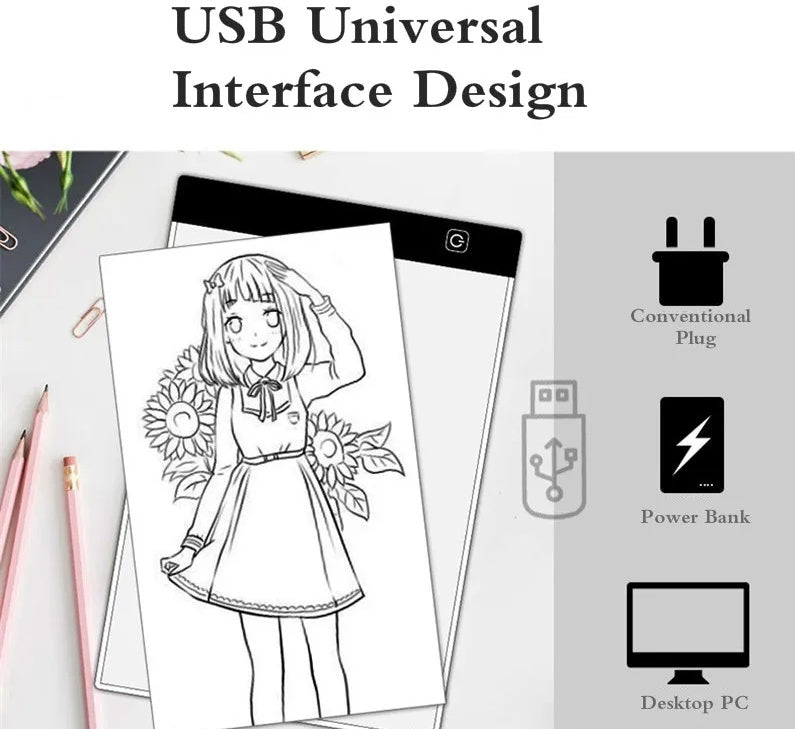 Dimmable LED Drawing Pad - Adjustable Light Animation Table for Kids - Perfect Educational Gift!