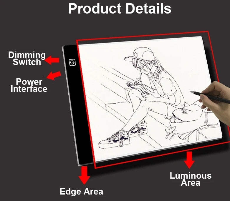 Dimmable LED Drawing Pad - Adjustable Light Animation Table for Kids - Perfect Educational Gift!