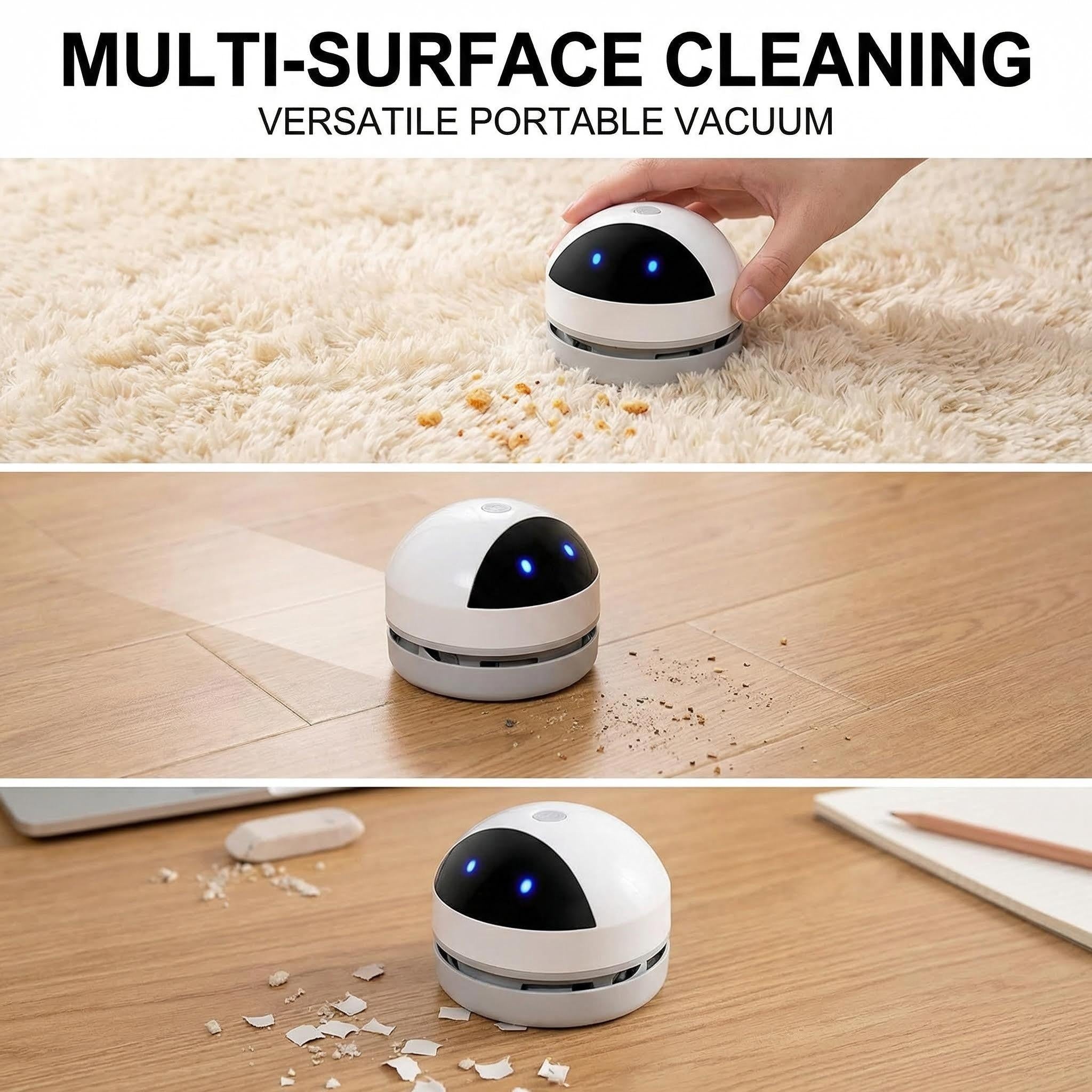 Potente Mini Aspiradora De Mesa Inalámbrica: Limpieza Eficaz y Portátil para Tu Hogar