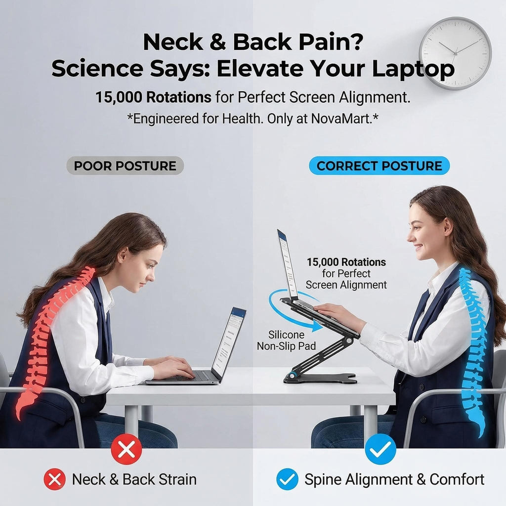 Elevate Your Workspace with the Adjustable Aluminum Alloy Laptop and Tablet Stand - Portable, Folding Design for Laptops Up to 17"