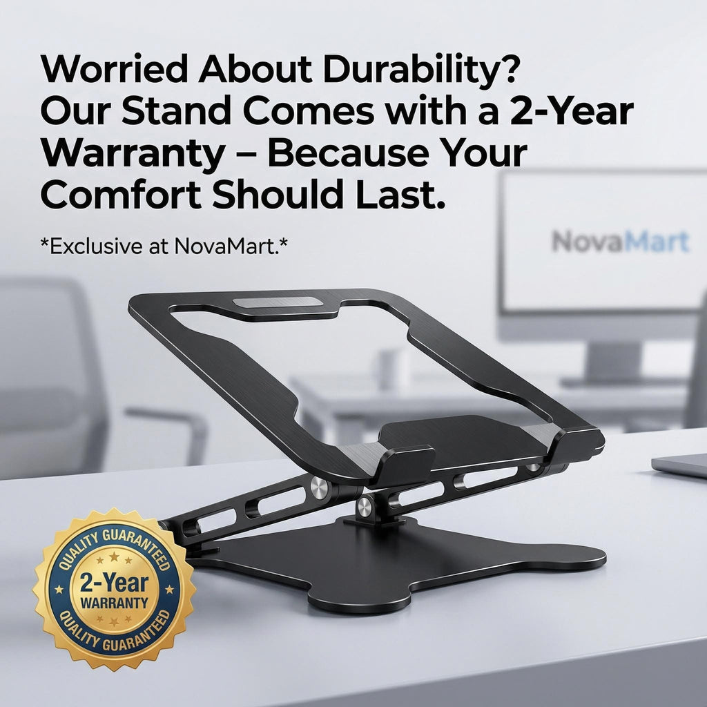 Elevate Your Workspace with the Adjustable Aluminum Alloy Laptop and Tablet Stand - Portable, Folding Design for Laptops Up to 17"