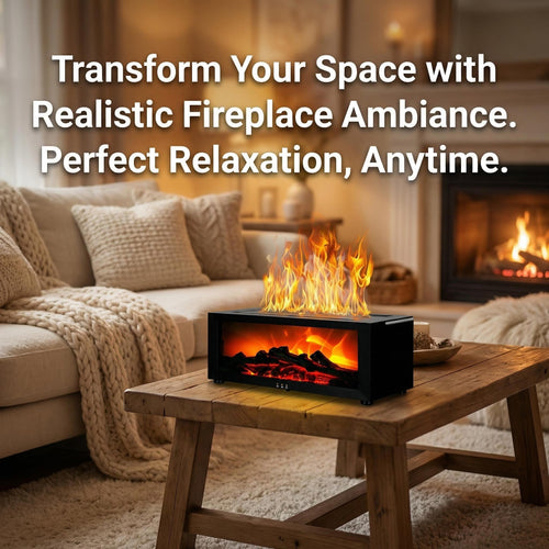 Difusor de Aceites Esenciales con Llama 3D – Crea un Ambiente Acogedor con Humidificador Silencioso de 150 ml, Control Remoto y Luz LED Multicolor, el Regalo Perfecto para Cualquier Ocasión