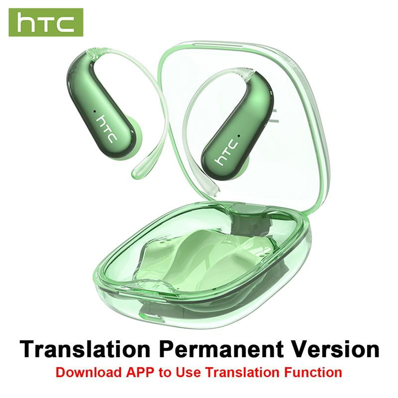 HTC NE38 OWS Wireless Translation Earbuds - Real-Time Translation in 134 Languages, Bluetooth 6.0, IPX5 Waterproof, HIFI Sound, Perfect for Office, Sports, Study & Calls - Built-In Microphone & AI Technology
