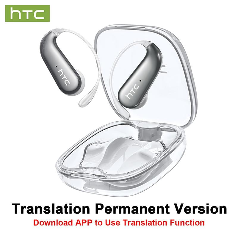 HTC NE38 OWS Wireless Translation Earbuds - Real-Time Translation in 134 Languages, Bluetooth 6.0, IPX5 Waterproof, HIFI Sound, Perfect for Office, Sports, Study & Calls - Built-In Microphone & AI Technology