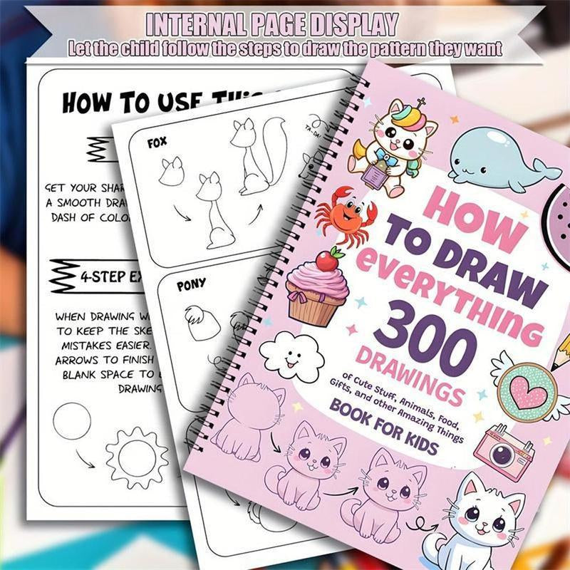 Unleash Your Creativity: 300 Adorable Animal Food & Fun Patterns for Stress Relief and Imagination Boosting - Perfect DIY Drawing Gift for Adults and Students!