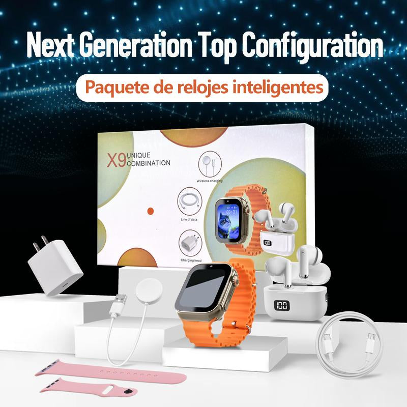 Ultimate 6-in-1 Smartwatch Kit: Bluetooth Headphones, 20W Fast Charger, Type-C Cable & More - Compact & Portable Audio Solution!