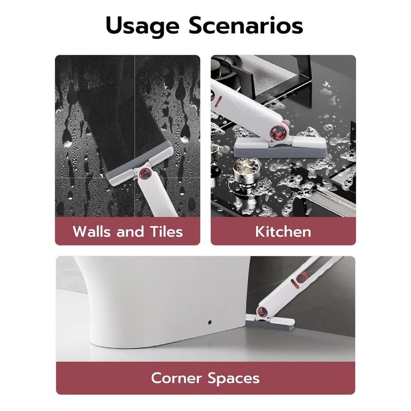 Mini Cleaning Mop,Mini Sponge Mop,Wet and Dry Use Cleaning System,2 Sponge Head & 1 Squeeze Handle,Mini Mop for Bathroom,Kitchen,Desktop,Glass,Living Room,Car.