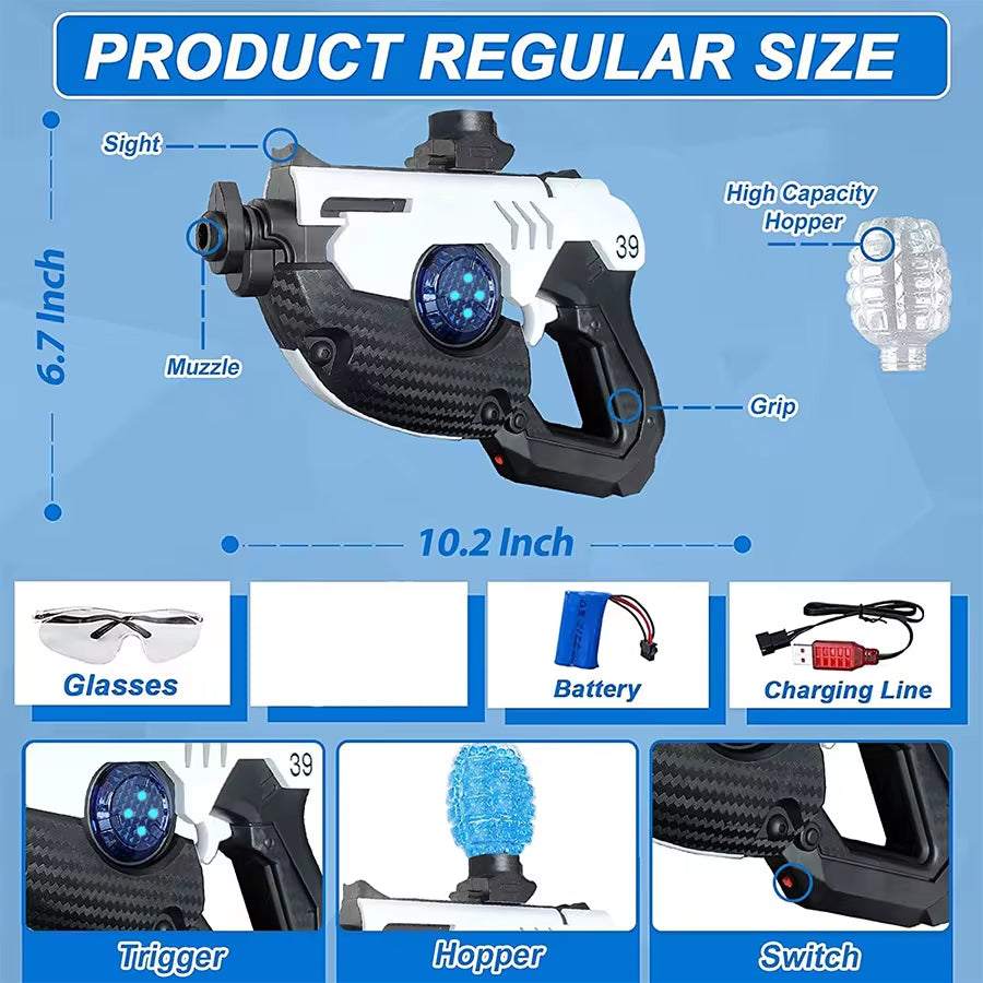 Ultimate GEL Electric Ball Blaster - Rechargeable Automatic Toy for Outdoor Team Games - M249 Model
