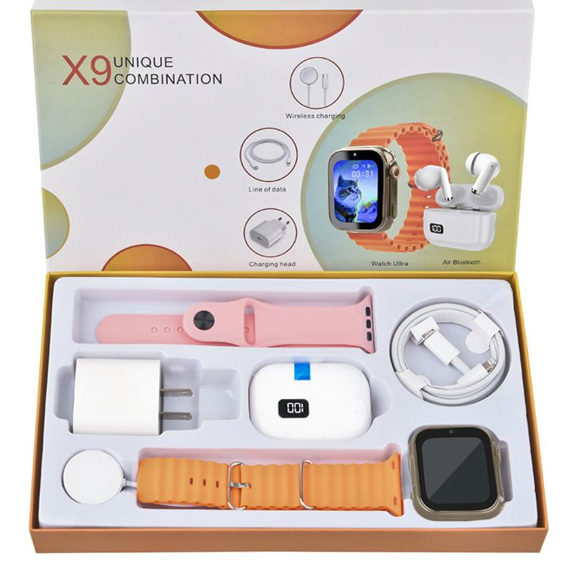 Ultimate 6-in-1 Smartwatch Kit: Bluetooth Headphones, 20W Fast Charger, Type-C Cable & More - Compact & Portable Audio Solution!