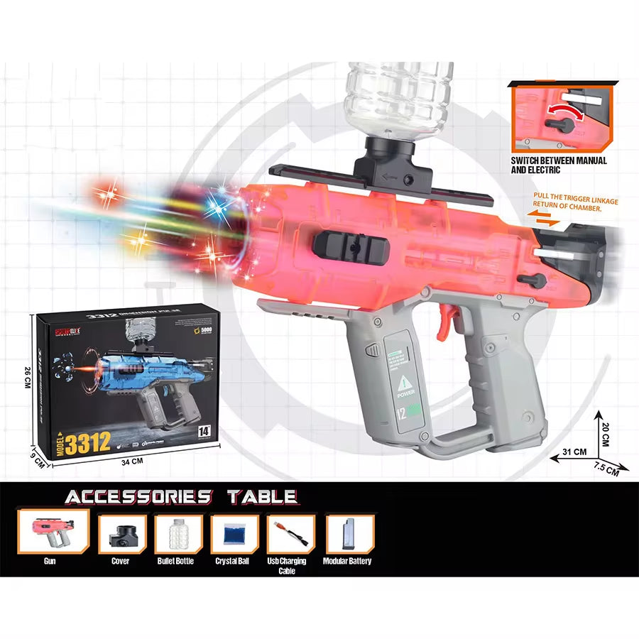 Ultimate GEL Electric Ball Blaster - Rechargeable Automatic Toy for Outdoor Team Games - M249 Model