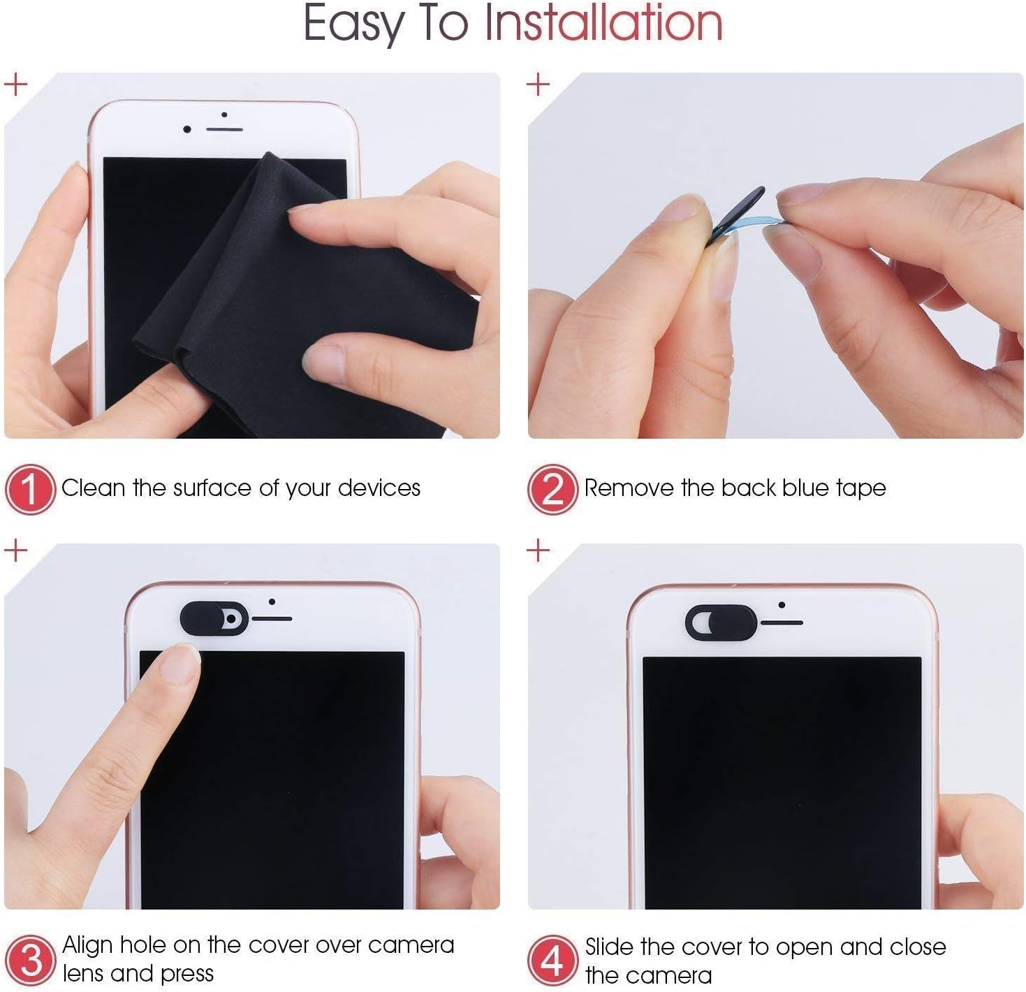 Ultra Thin Webcam Cover Slide Blocker for Ultimate Privacy Protection - 6-Pack for Laptops, MacBooks, Tablets, and More