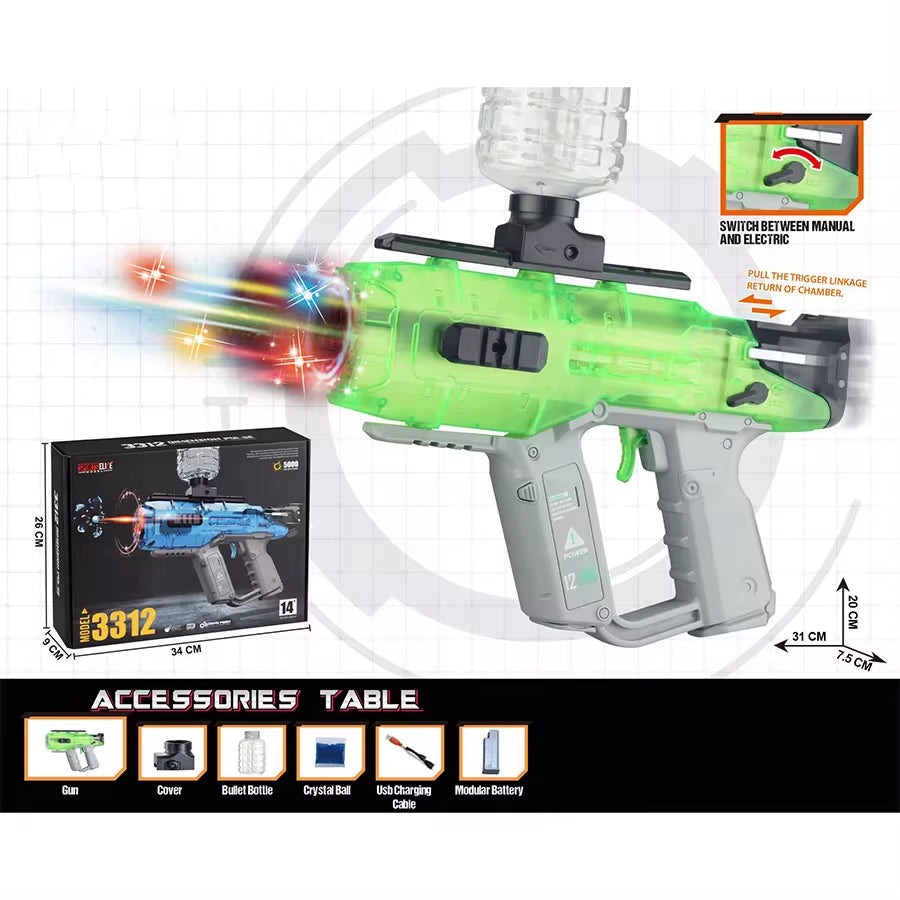 Ultimate GEL Electric Ball Blaster - Rechargeable Automatic Toy for Outdoor Team Games - M249 Model