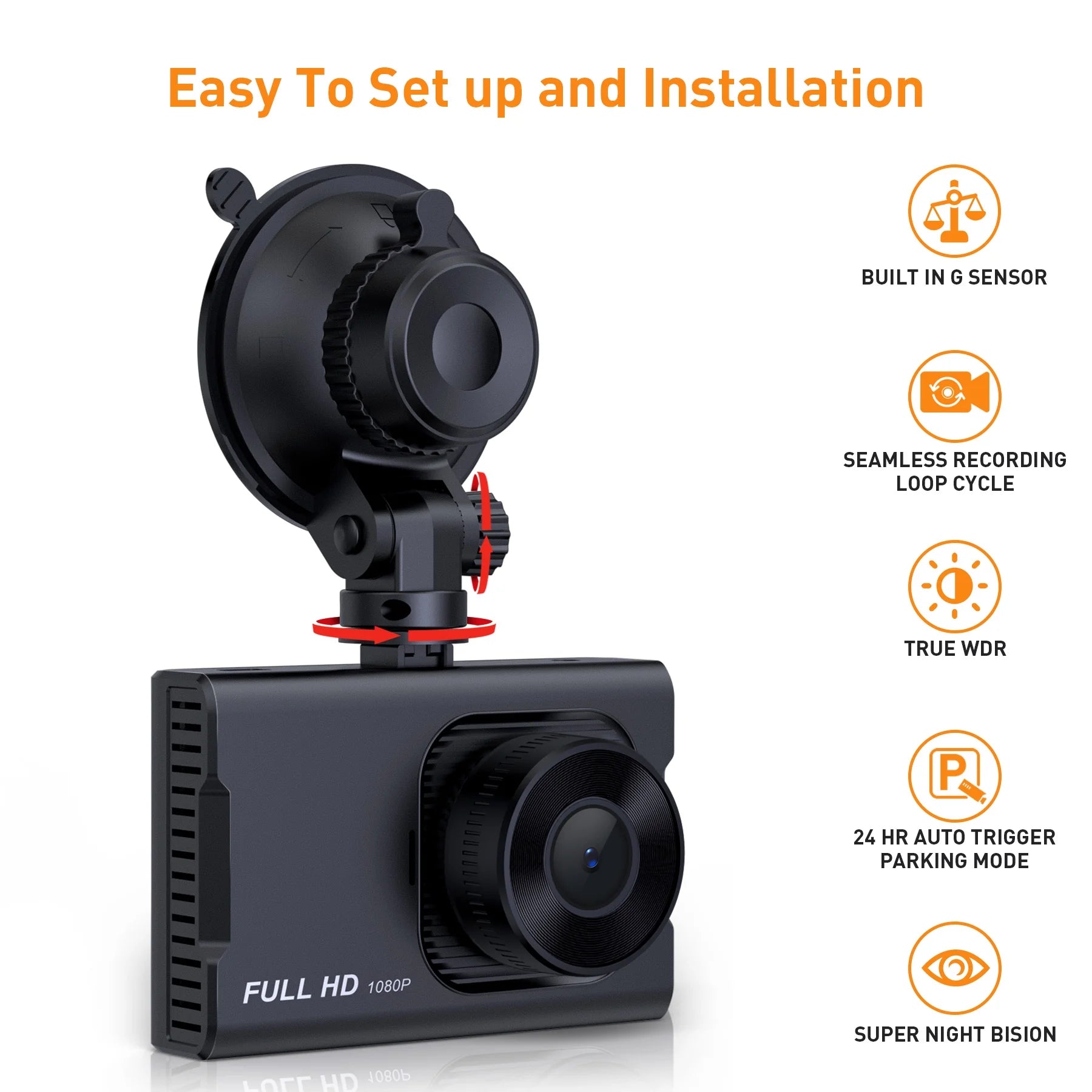 Experience Unmatched Safety with the NEXPOW 1080P Dual Dash Cam - Front and Rear Cameras with Night Vision and Advanced Features
