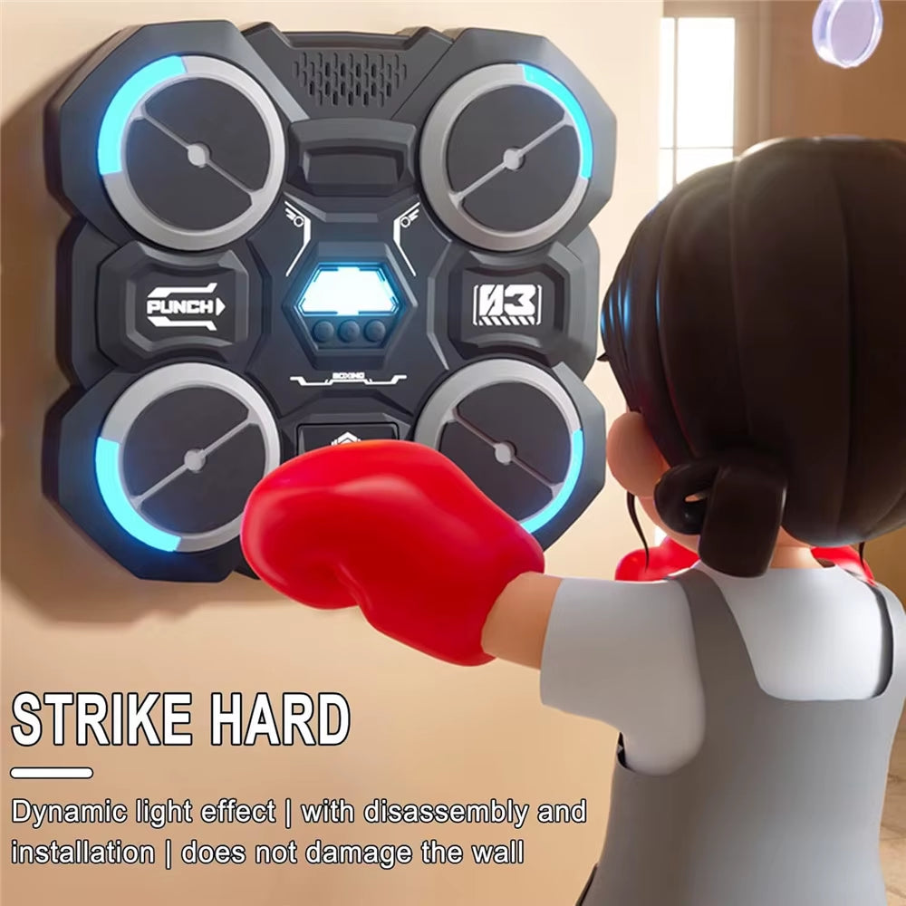 Revolutionary Bluetooth Music Boxing Machine for Kids - Wall-Mounted Smart Boxing Trainer with Adjustable Speed and Colorful Light Effects